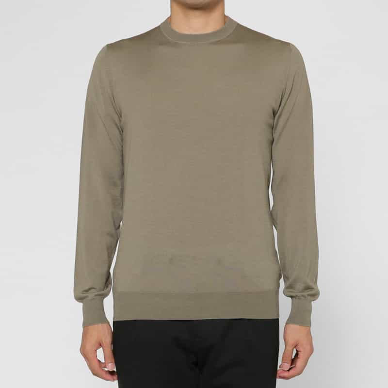FILIPPO DE LAURENTIIS FILIPPO DE LAURENTIIS＜フィリップ デ ローレンティス＞ クルーネックニットプルオーバー BEIGE
