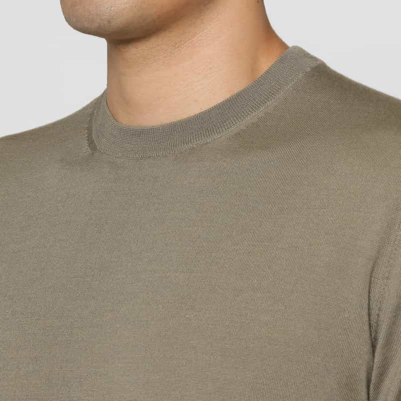 FILIPPO DE LAURENTIIS FILIPPO DE LAURENTIIS＜フィリップ デ ローレンティス＞ クルーネックニットプルオーバー BEIGE