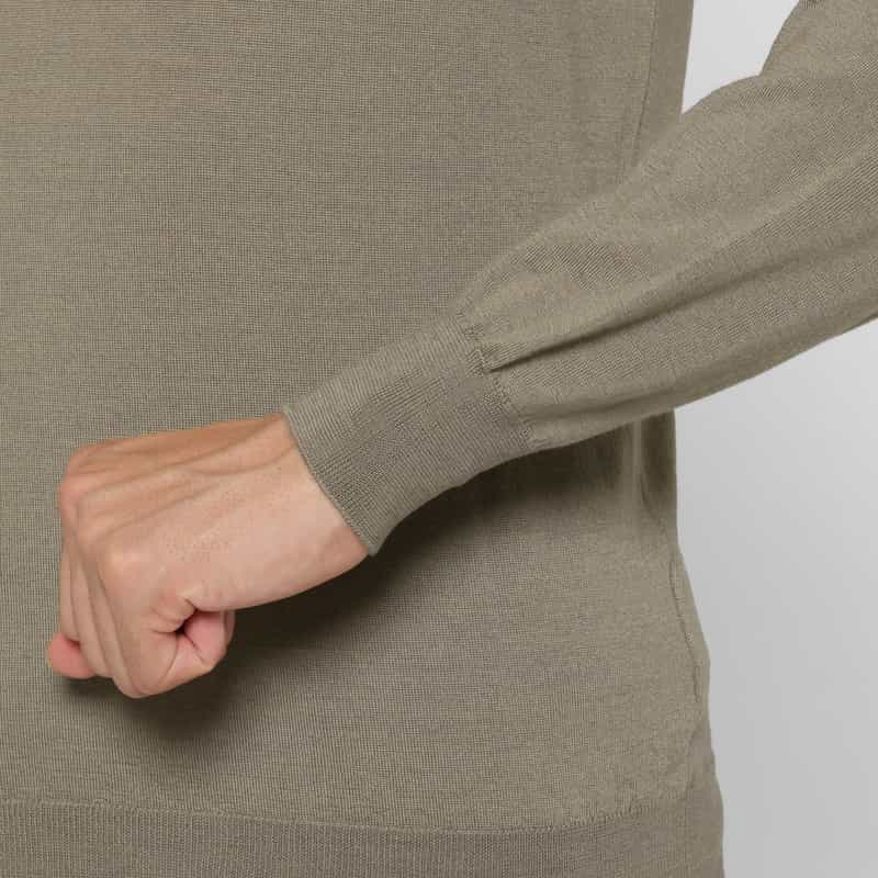 FILIPPO DE LAURENTIIS FILIPPO DE LAURENTIIS＜フィリップ デ ローレンティス＞ クルーネックニットプルオーバー BEIGE