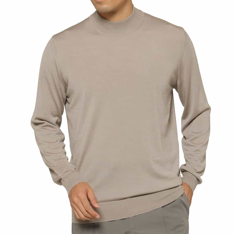 FILIPPO DE LAURENTIIS FILIPPO DE LAURENTIIS＜フィリップ デ ローレンティス＞ モックネックニットプルオーバー BEIGE
