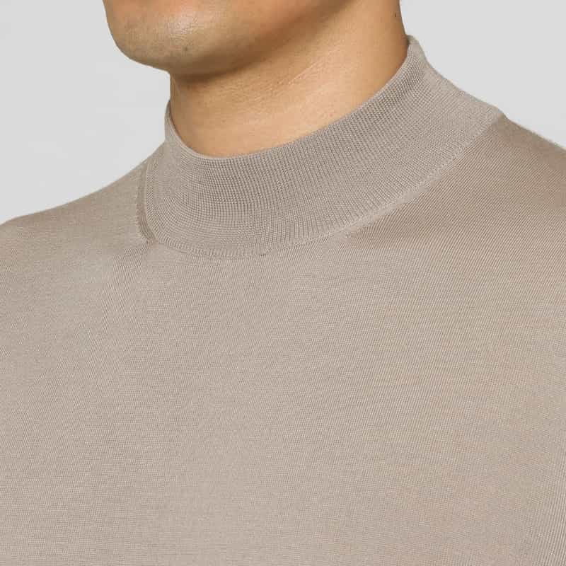 FILIPPO DE LAURENTIIS FILIPPO DE LAURENTIIS＜フィリップ デ ローレンティス＞ モックネックニットプルオーバー BEIGE