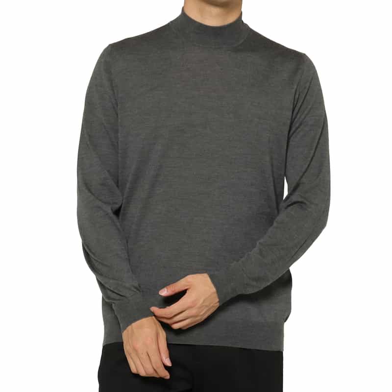 FILIPPO DE LAURENTIIS FILIPPO DE LAURENTIIS＜フィリップ デ ローレンティス＞ モックネックニットプルオーバー GRAY
