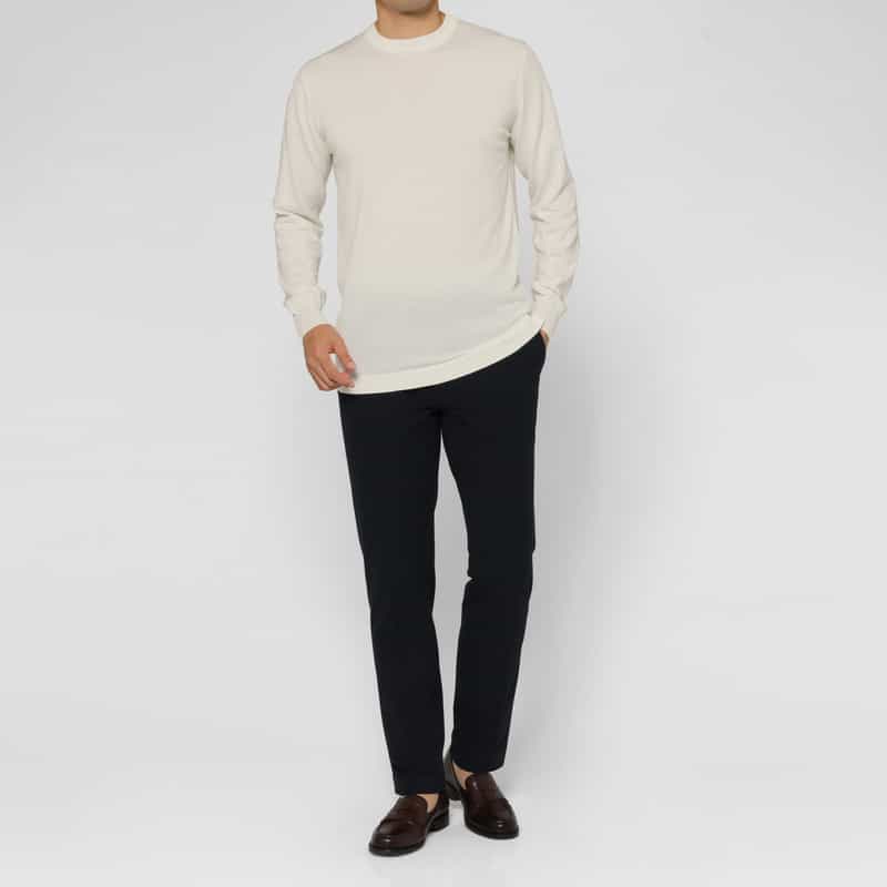 FILIPPO DE LAURENTIIS FILIPPO DE LAURENTIIS＜フィリップ デ ローレンティス＞ コットンカシミヤニットプルオーバー WHITE