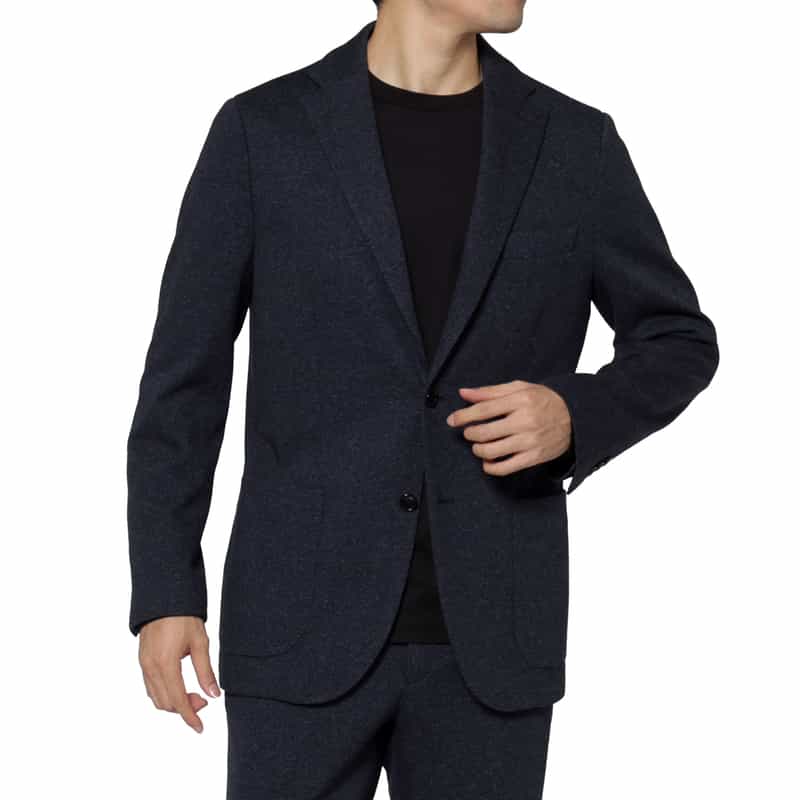 BARNEYS NEW YORK セットアップ ムーリネツイル素材シングルジャケット NAVY