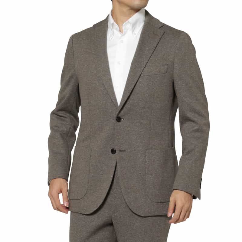 BARNEYS NEW YORK セットアップ ムーリネツイル素材シングルジャケット BROWN