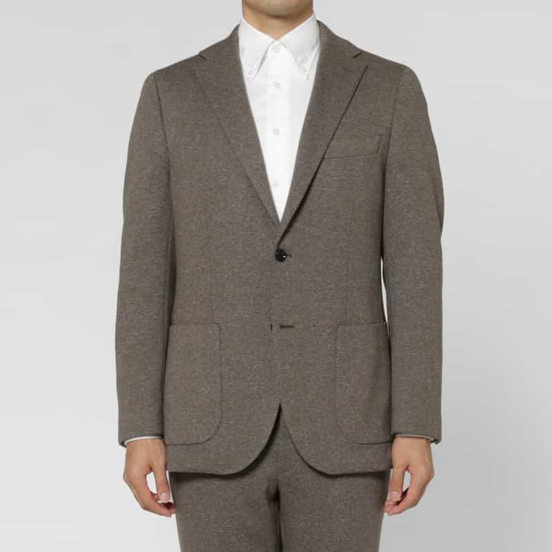 BARNEYS NEW YORK セットアップ ムーリネツイル素材シングルジャケット BROWN