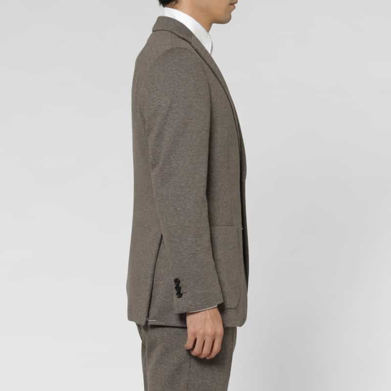 BARNEYS NEW YORK セットアップ ムーリネツイル素材シングルジャケット BROWN