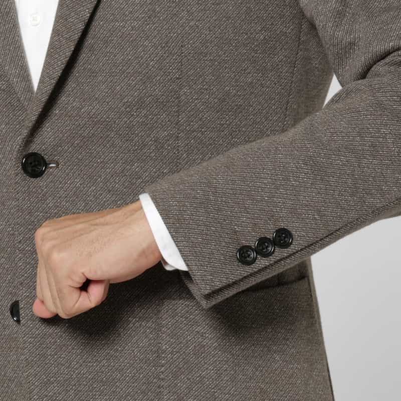 BARNEYS NEW YORK セットアップ ムーリネツイル素材シングルジャケット BROWN