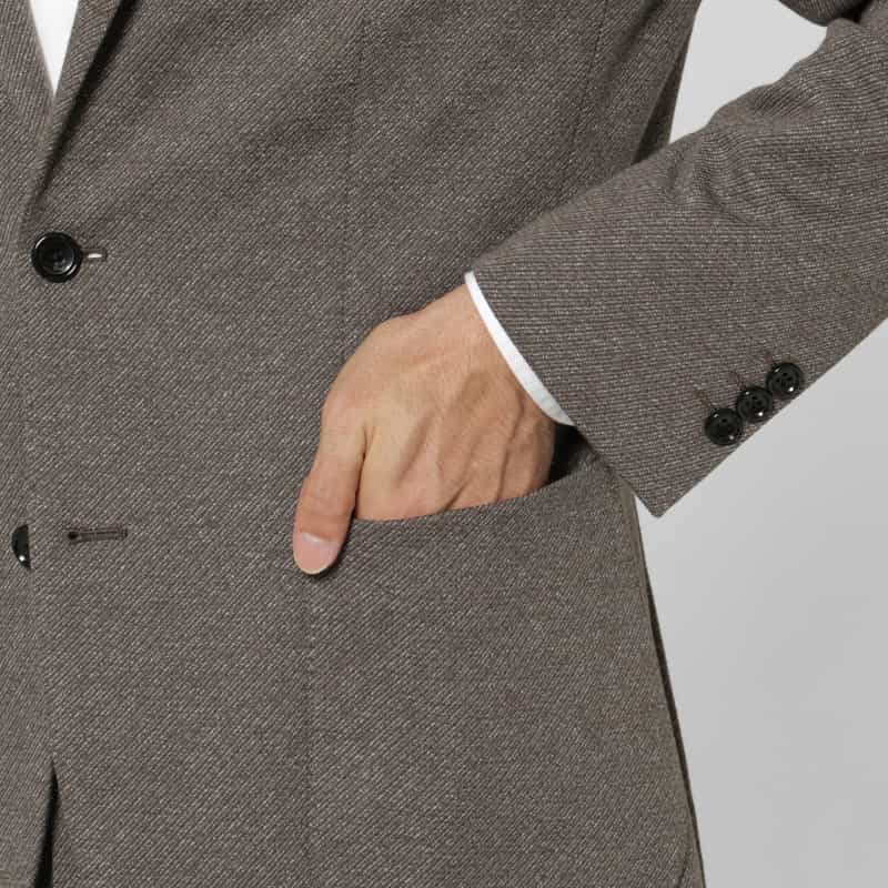 BARNEYS NEW YORK セットアップ ムーリネツイル素材シングルジャケット BROWN