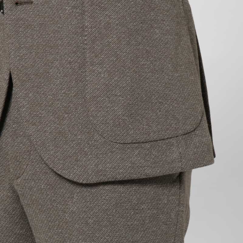 BARNEYS NEW YORK セットアップ ムーリネツイル素材シングルジャケット BROWN
