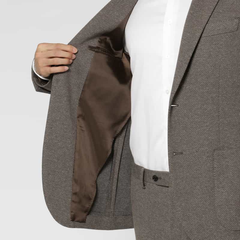 BARNEYS NEW YORK セットアップ ムーリネツイル素材シングルジャケット BROWN