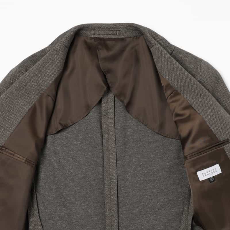BARNEYS NEW YORK セットアップ ムーリネツイル素材シングルジャケット BROWN