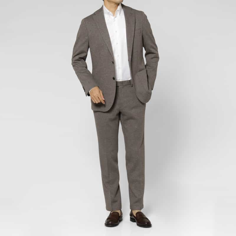 BARNEYS NEW YORK セットアップ ムーリネツイル素材ストレッチパンツ BROWN