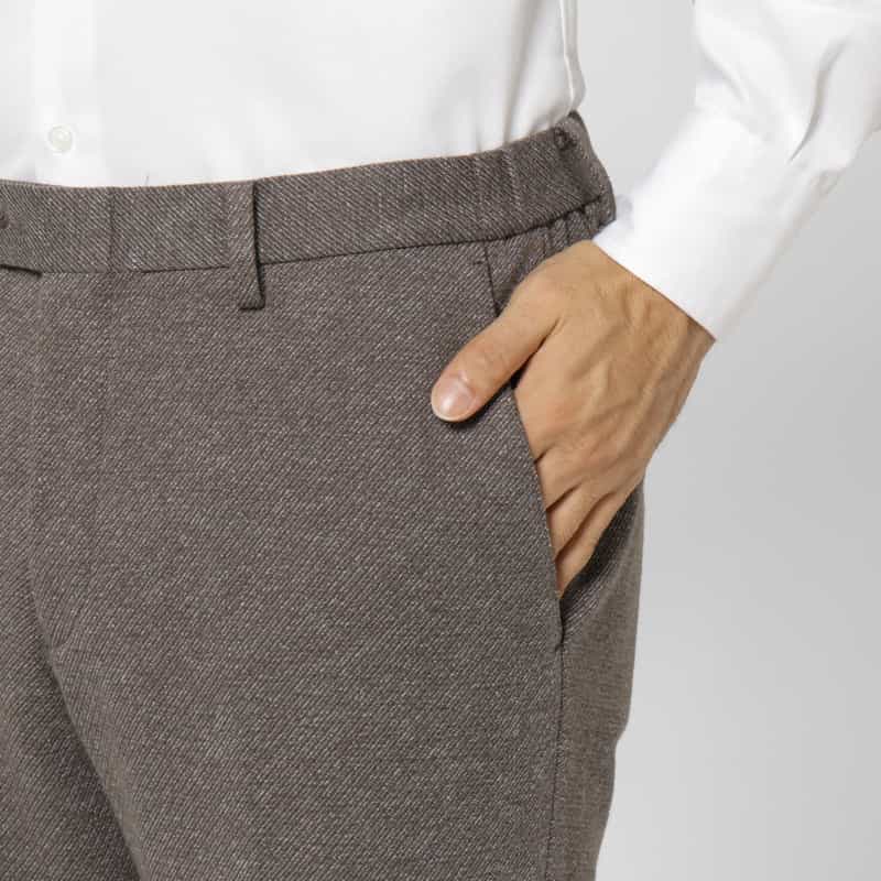 BARNEYS NEW YORK セットアップ ムーリネツイル素材ストレッチパンツ BROWN