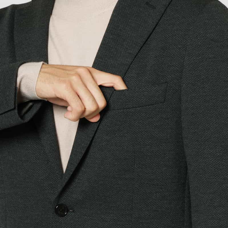 BARNEYS NEW YORK セットアップ ハニカムジャガード素材シングルジャケット GRAY