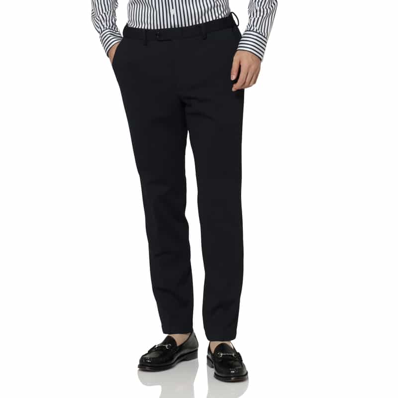 BARNEYS NEW YORK セットアップ ハニカムジャガード素材ストレッチパンツ NAVY