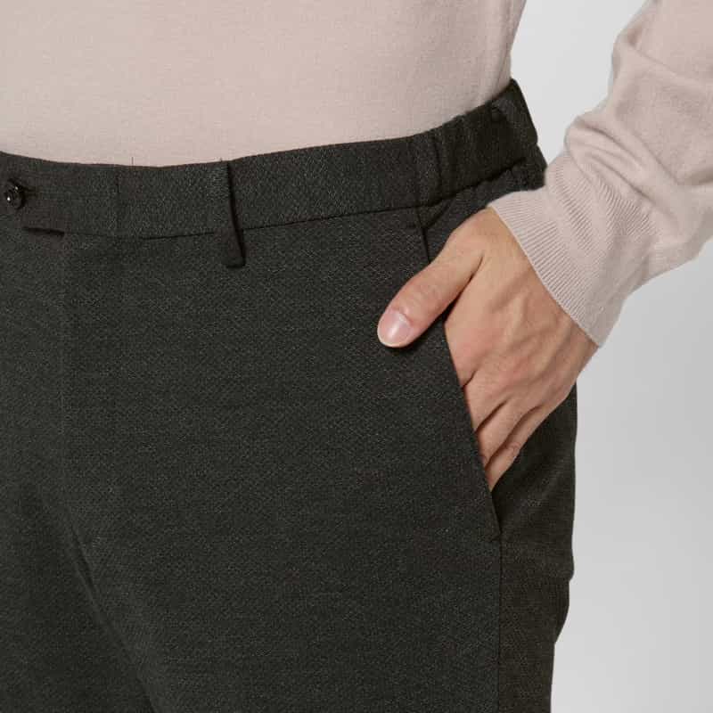 BARNEYS NEW YORK セットアップ ハニカムジャガード素材ストレッチパンツ GRAY