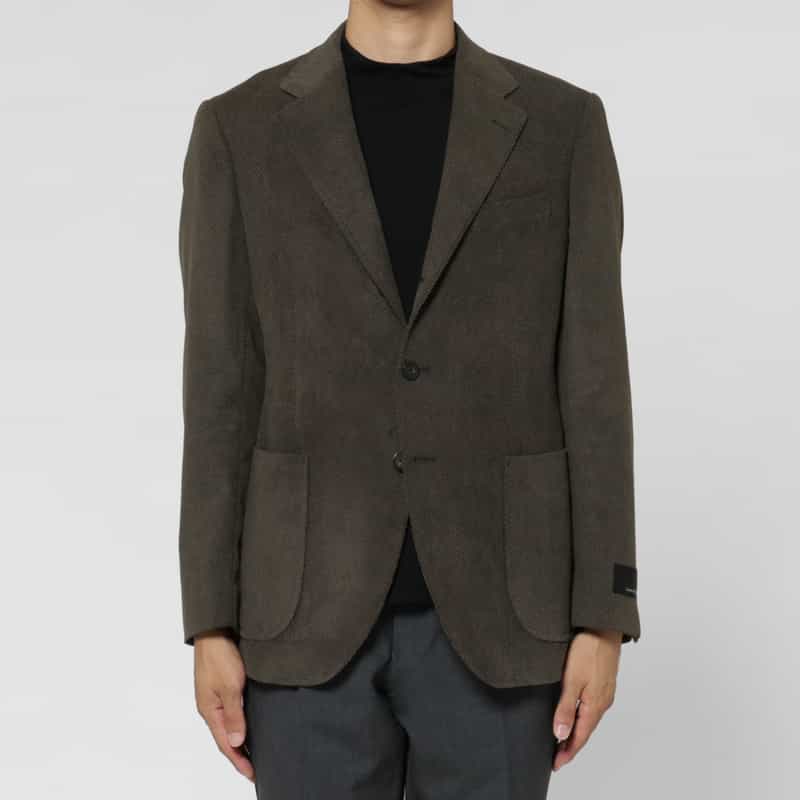 BARNEYS NEW YORK バーズアイ柄シングルジャケット KHAKI