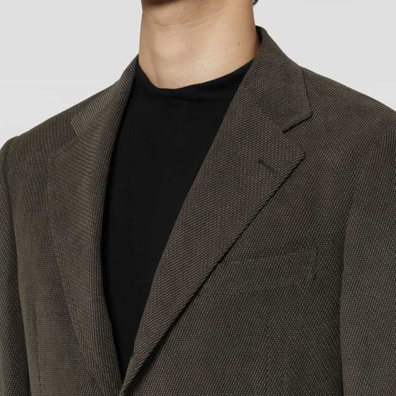 BARNEYS NEW YORK バーズアイ柄シングルジャケット KHAKI