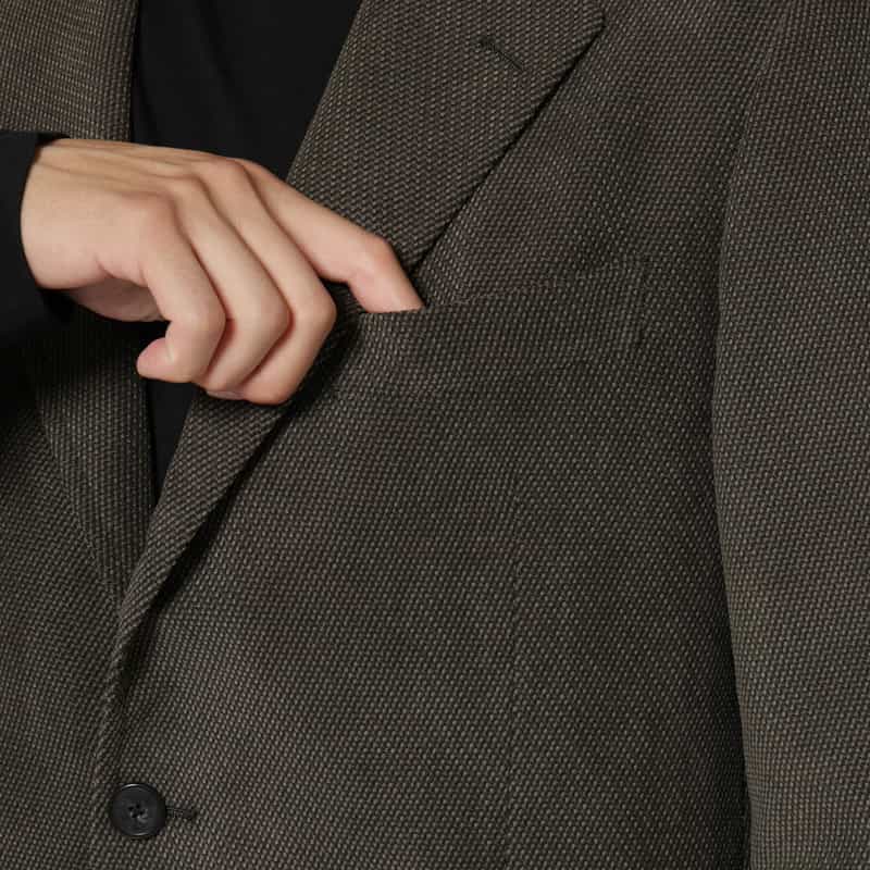 BARNEYS NEW YORK バーズアイ柄シングルジャケット KHAKI
