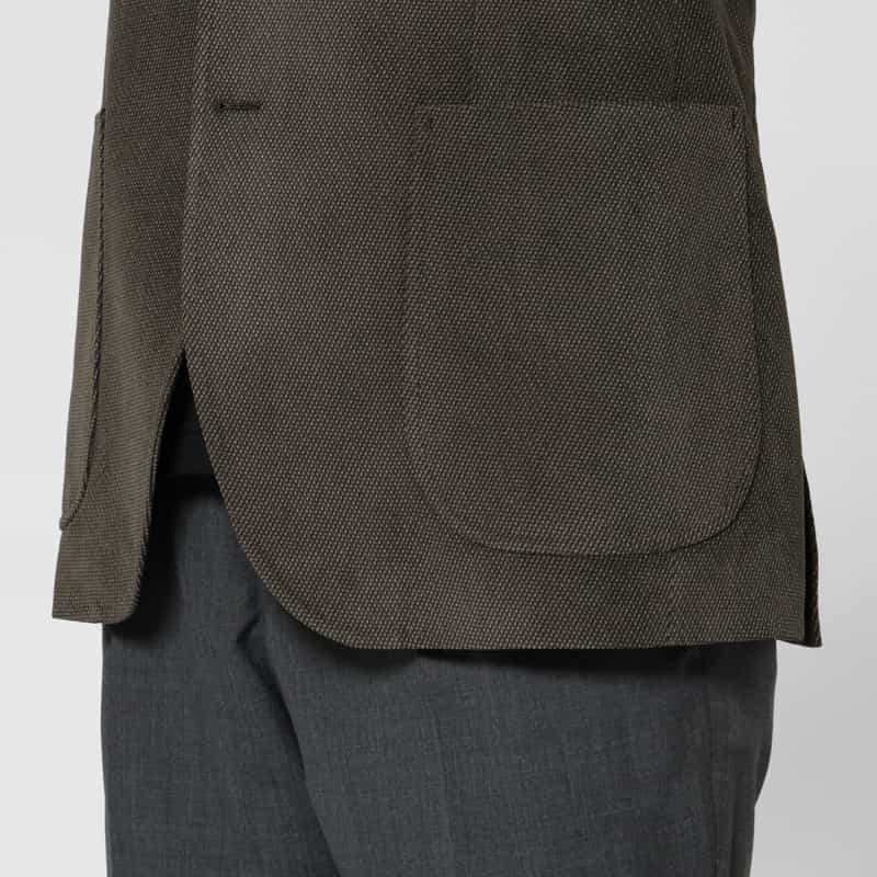 BARNEYS NEW YORK バーズアイ柄シングルジャケット KHAKI