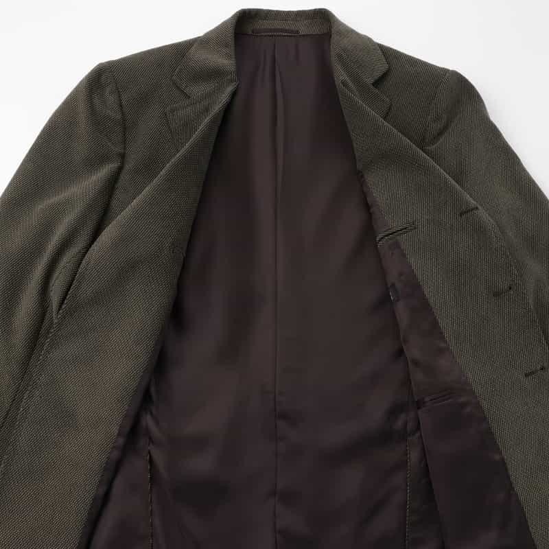 BARNEYS NEW YORK バーズアイ柄シングルジャケット KHAKI