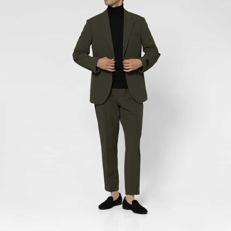 BARNEYS NEW YORK セットアップ ナイロンストレッチジャージージャケット（LANITEX社製生地使用） KHAKI