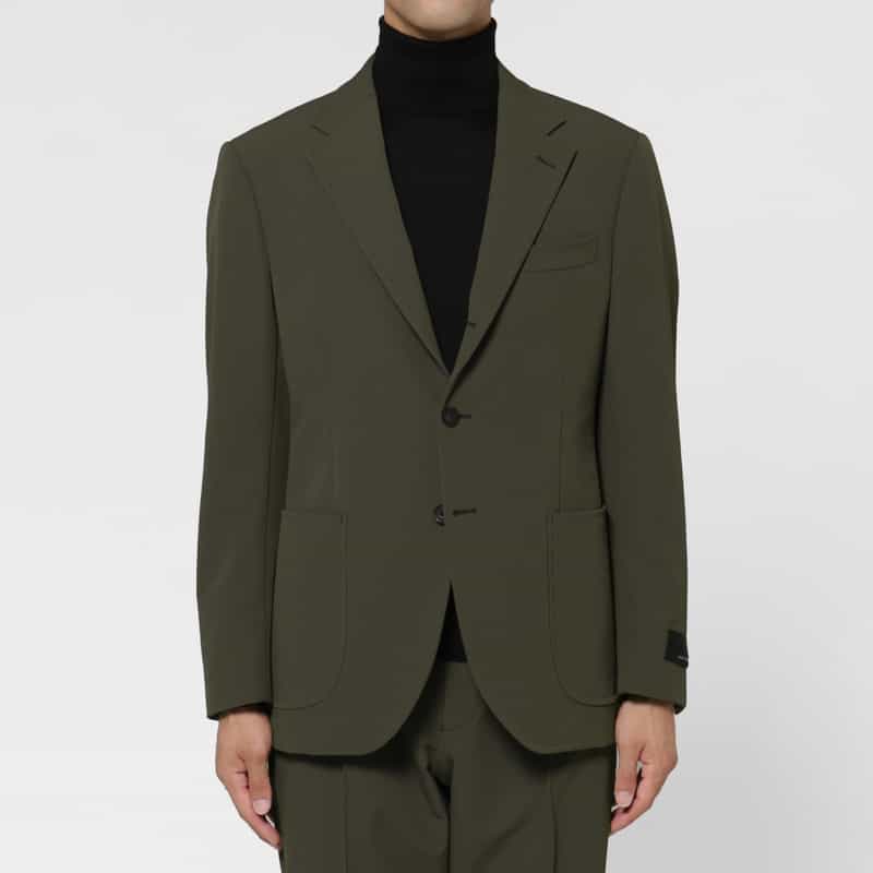 BARNEYS NEW YORK セットアップ ナイロンストレッチジャージージャケット（LANITEX社製生地使用） KHAKI
