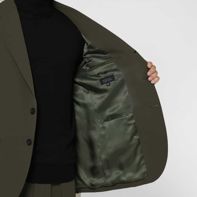 BARNEYS NEW YORK セットアップ ナイロンストレッチジャージージャケット（LANITEX社製生地使用） KHAKI