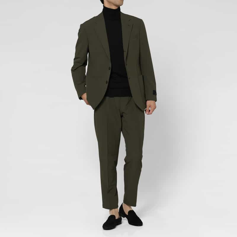 BARNEYS NEW YORK セットアップ ナイロンストレッチジャージーパンツ（LANITEX社製生地使用） KHAKI