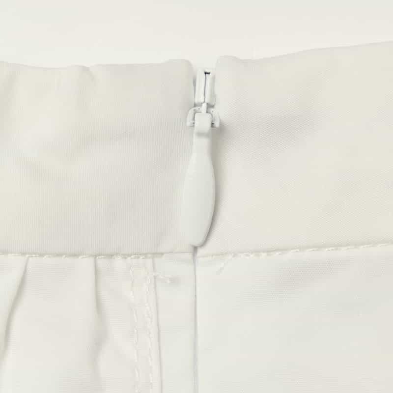 BARNEYS NEW YORK ラッフルデザイン ハイネックブラウス WHITE
