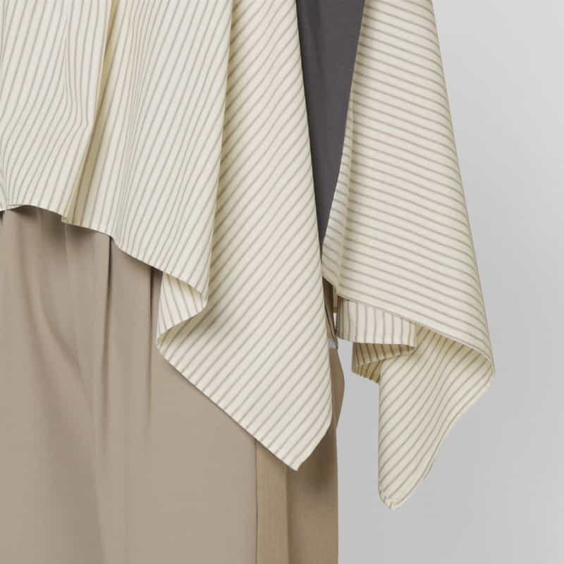 BARNEYS NEW YORK ウォッシャブル コンビネーション ランダムタックブラウス GRAY