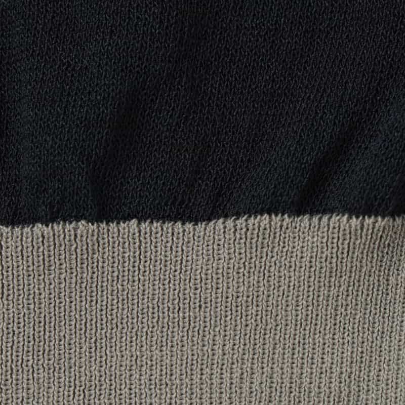BARNEYS NEW YORK マルチカラーヘム クリーネックニットカーディガン NAVY