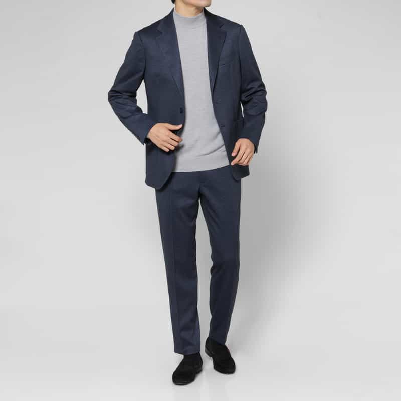 BARNEYS NEW YORK セットアップ ダブルニットシングルジャケット NAVY