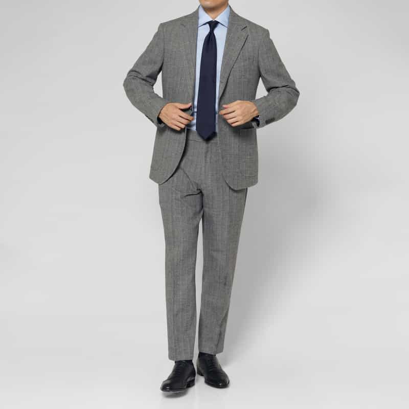 BARNEYS NEW YORK セットアップ ヘリンボーンシングルジャケット GRAY