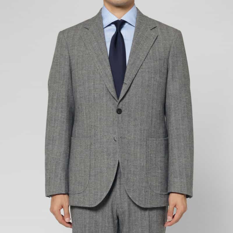 BARNEYS NEW YORK セットアップ ヘリンボーンシングルジャケット GRAY