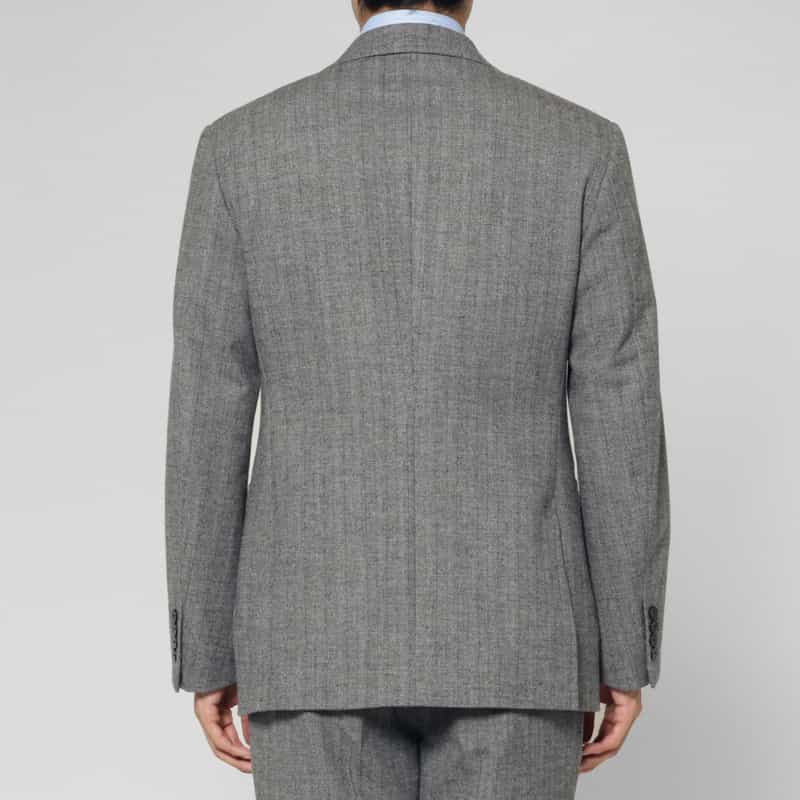 BARNEYS NEW YORK セットアップ ヘリンボーンシングルジャケット GRAY