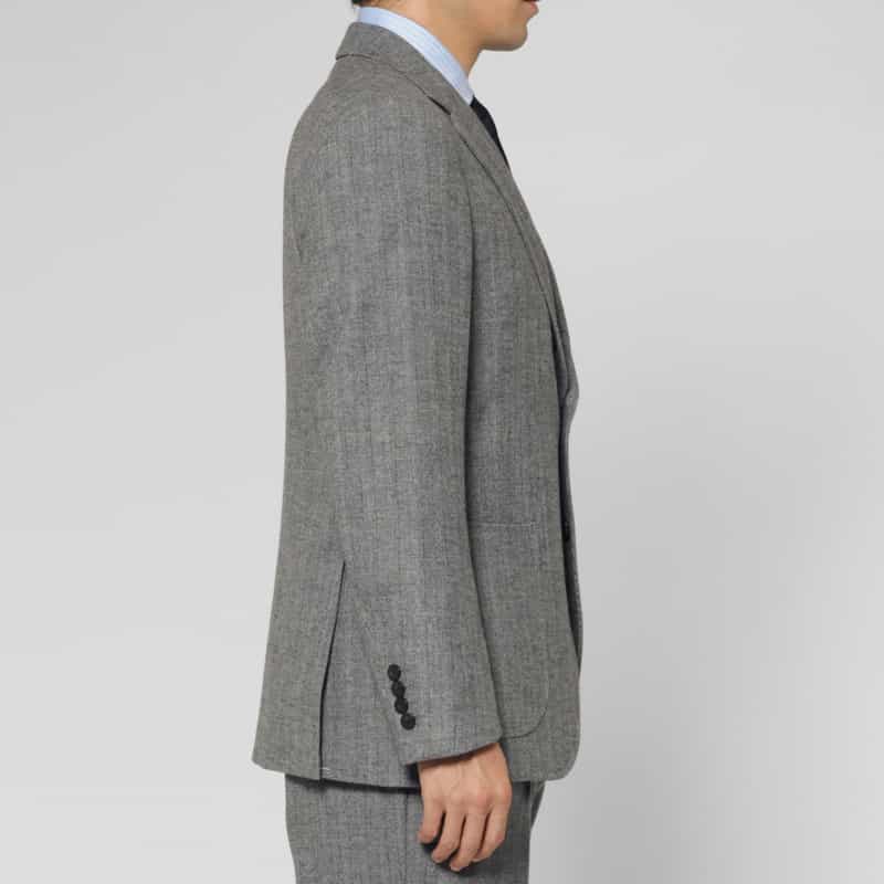 BARNEYS NEW YORK セットアップ ヘリンボーンシングルジャケット GRAY