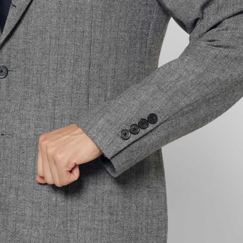 BARNEYS NEW YORK セットアップ ヘリンボーンシングルジャケット GRAY