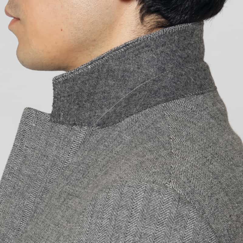 BARNEYS NEW YORK セットアップ ヘリンボーンシングルジャケット GRAY