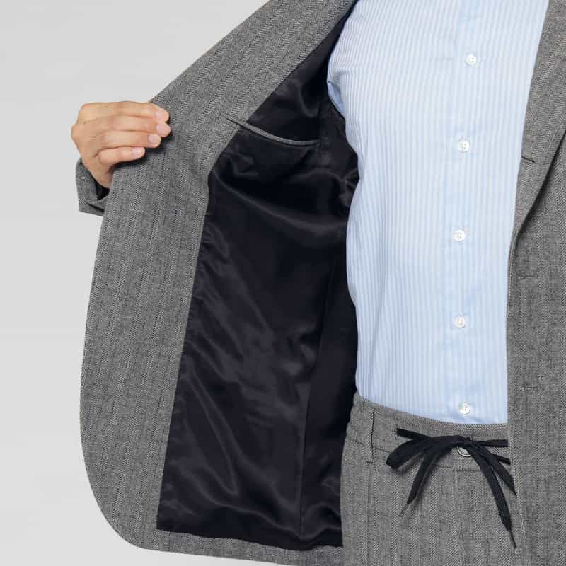BARNEYS NEW YORK セットアップ ヘリンボーンシングルジャケット GRAY