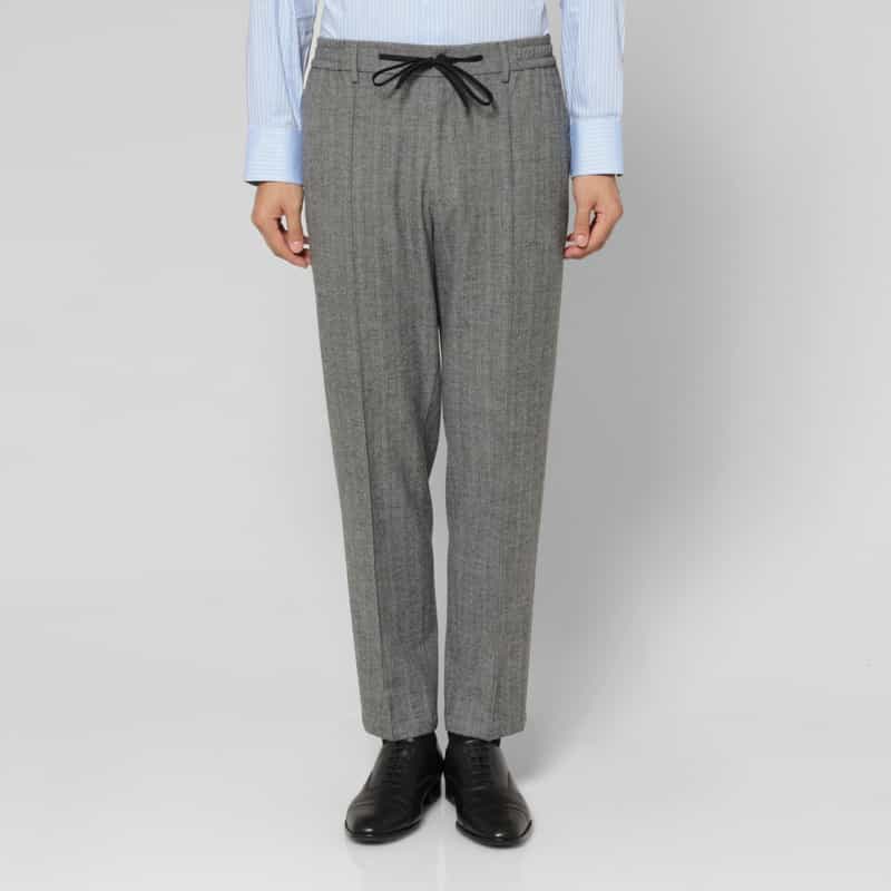 BARNEYS NEW YORK セットアップ ヘリンボーンストレートパンツ GRAY