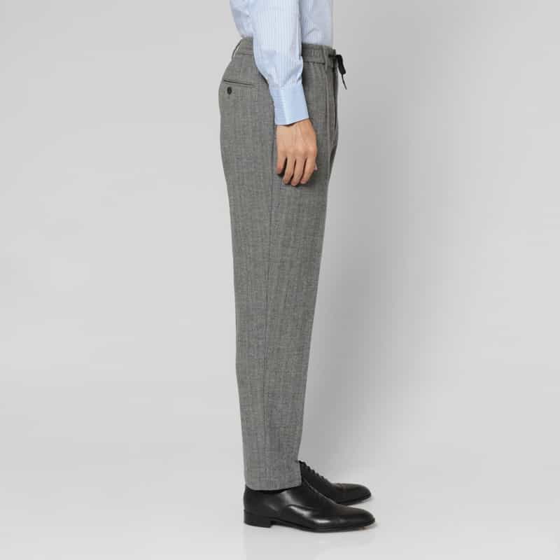 BARNEYS NEW YORK セットアップ ヘリンボーンストレートパンツ GRAY