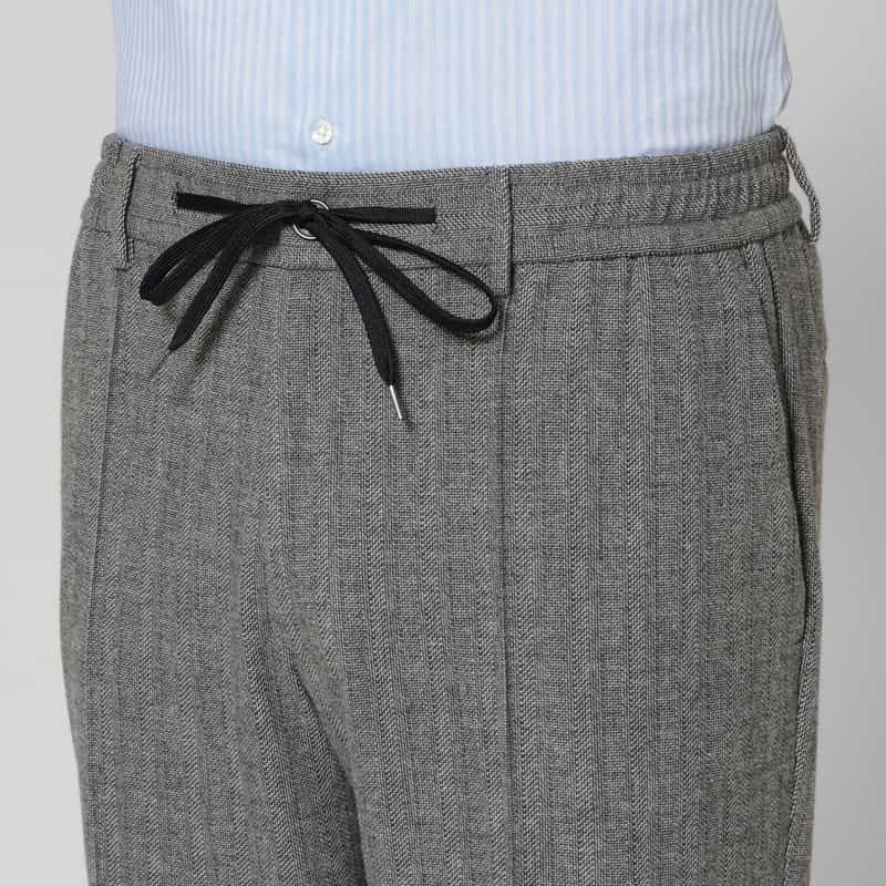 BARNEYS NEW YORK セットアップ ヘリンボーンストレートパンツ GRAY