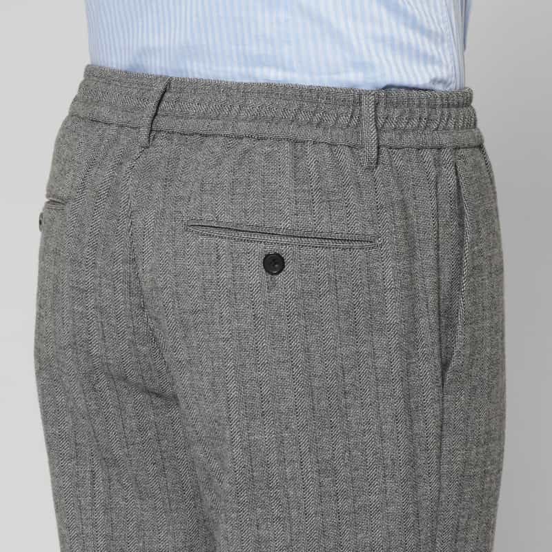 BARNEYS NEW YORK セットアップ ヘリンボーンストレートパンツ GRAY