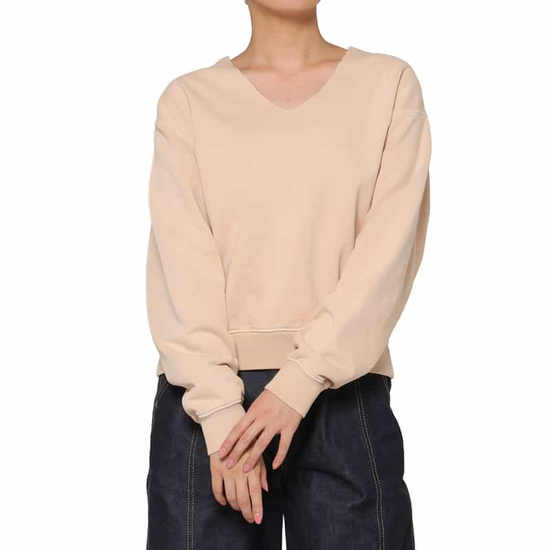 MAISON MARGIELA MAISON MARGIELA ＜メゾンマルジェラ＞ Vネックスウェットプルオーバー LIGHT BROWN