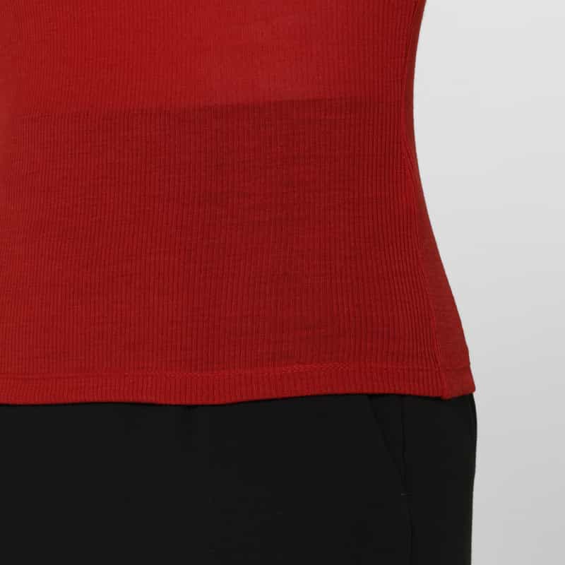 KANAKO SAKAI KANAKO SAKAI ＜カナコ サカイ＞ デザインネック ロングスリーブリブニットプルオーバー RED