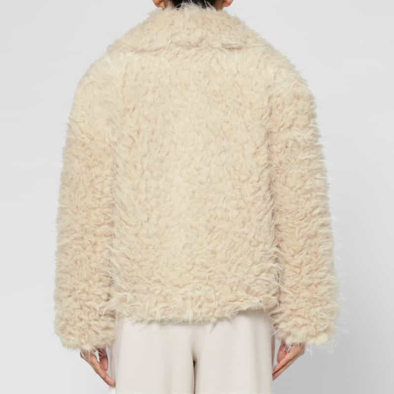 BARNEYS NEW YORK フェイクファー ショートジャケット BEIGE