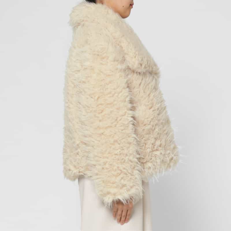 BARNEYS NEW YORK フェイクファー ショートジャケット BEIGE