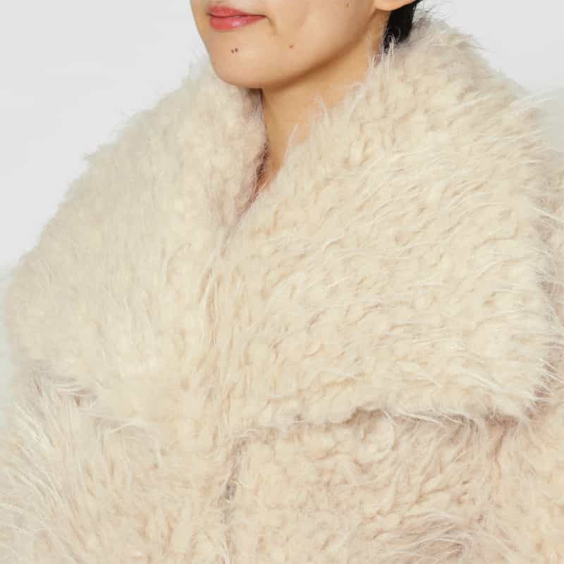 BARNEYS NEW YORK フェイクファー ショートジャケット BEIGE